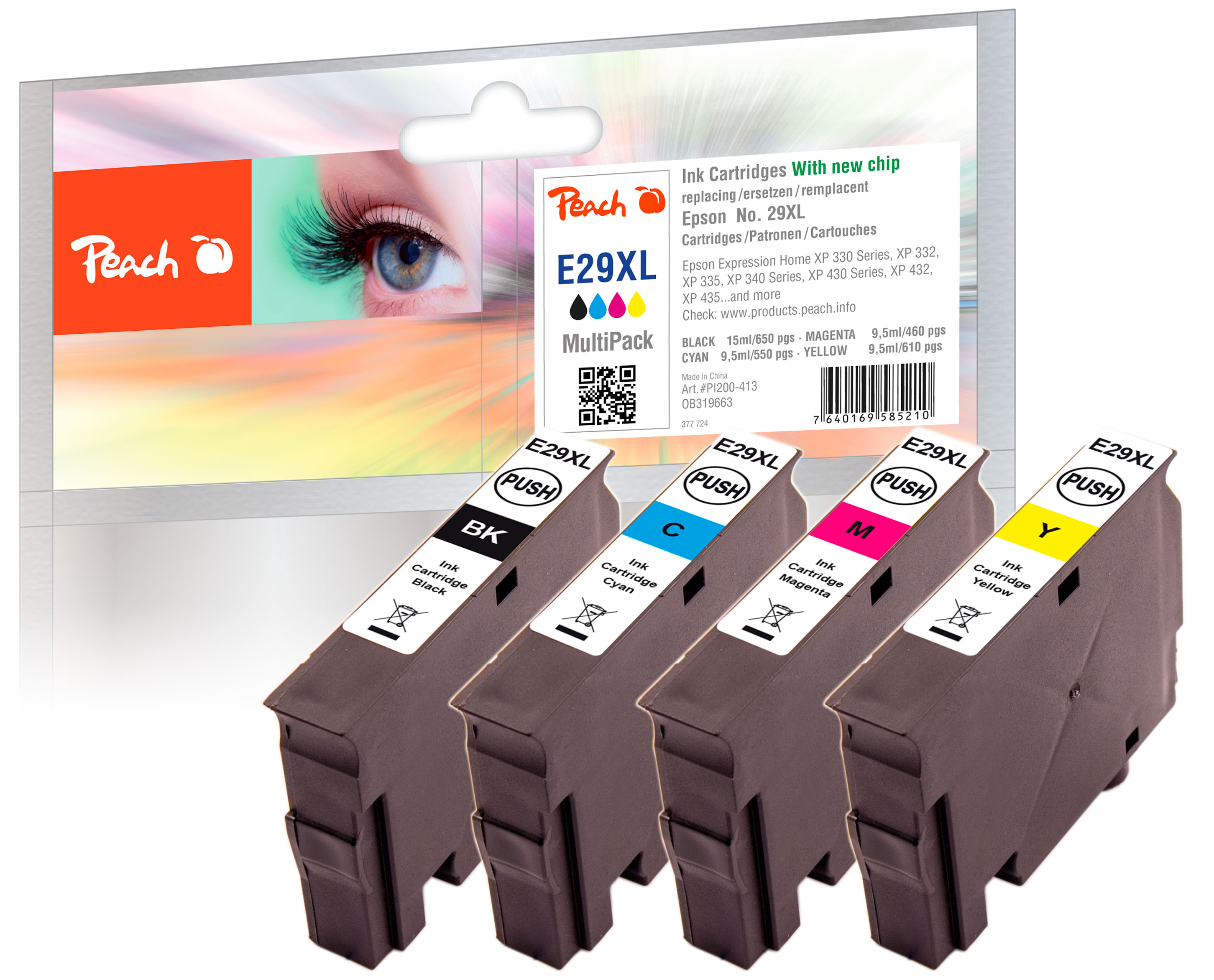 Peach Spar Pack Tintenpatronen XL Kompatibel Zu Epson No 29XL T2996