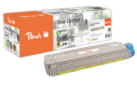 Peach O440591 Toner ye ersetzt OKI 44059105 für z.B. OKI C 810 CDTN, OKI C 810 DN, OKI C 810 N, OKI C 830 CDTN, OKI C 83