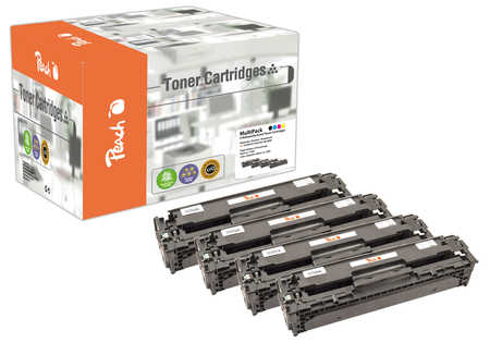 Peach HP 304 A 4 Toner (bk, c/m/y) ersetzt HP No. 304A, CC530A, CC531A, CC532A, CC533A für z.B. HP Color LaserJet CM 230