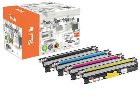 Peach O4425 4 Toner (bk, c/m/y) ersetzt OKI 44250721-0724 für z.B. OKI C 110, OKI C 130 N, OKI MC 160 N