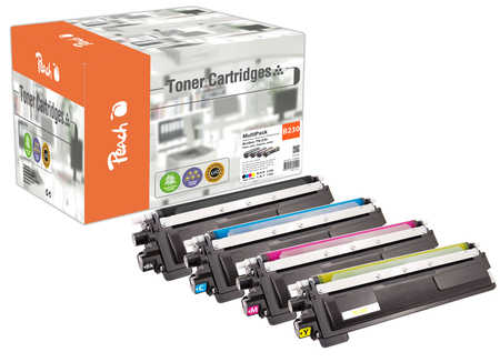 Peach B230 4 Toner (bk, c/m/y) ersetzt Brother TN-230 für z.B. Brother DCP -9010 CN, Brother HL -3000, Brother HL -3040 