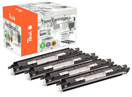 Peach HP 126 A 4 Toner (bk, c/m/y) ersetzt HP No. 126A, CE310A, CE311A, CE312A, CE313A für z.B. HP Color LaserJet Pro CP