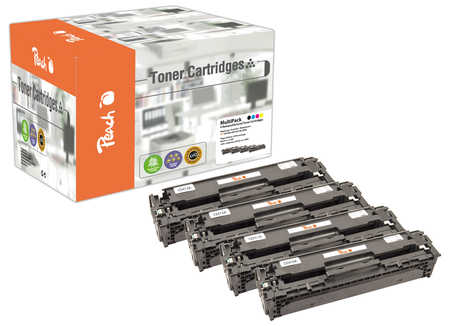 Peach HP 305 A 4 Toner (bk, c/m/y) ersetzt HP No. 305A, CE410A, CE411A, CE412A, CE413A für z.B. HP LaserJet Pro 300 colo