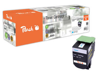 Image of Peach L54 Toner XL cy ersetzt Lexmark C540H2CG für z.B. Lexmark C 540 N, Lexmark C 543 DN, Lexmark C 544 DN, Lexmark C 544 DTN, Lexmark C 544 DW