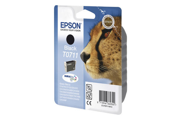 Image of Epson E711bk XL bk - Epson T0711 bk, C13T07114010 für z.B. Epson Stylus D 120, Epson Stylus D 78, Epson Stylus D 92, Epson Stylus DX 4000bei 3ppp3 Peach online Shop