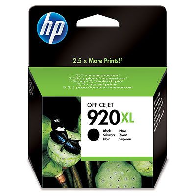 HP H920XLbk Druckerpatronen XL bk - HP No. 920XL bk, CD975AE für z.B. HP OfficeJet 6500 A, HP OfficeJet 6000, HP OfficeJ