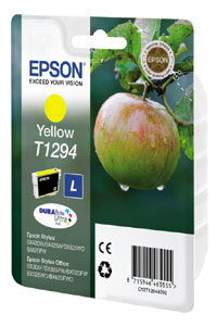 Epson E129 Druckerpatronen XL y - Epson T1294 y, C13T12944011 für z.B. Epson Stylus SX 435 W, Epson Stylus SX 425 W, Eps