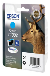 Image of Epson E130 XL cy - Epson T1302 c, C13T13024010 für z.B. Epson Stylus Office BX 635 FWD, Epson Stylus SX 525 WD, Epson Stylus SX 620 FWbei 3ppp3 Peach online Shop