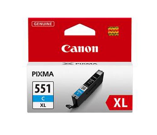 Canon C551XLC Druckerpatronen XL cy - Canon CLI-551XLC, 6444B001 für z.B. Canon Pixma IP 7250, Canon Pixma MX 925, Canon