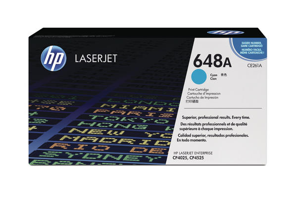 HP H648AC Toner cy - HP No. 648A C, CE261A für z.B. HP Color LaserJet CP 4500, HP Color LaserJet CP 4520 dn, HP Color La