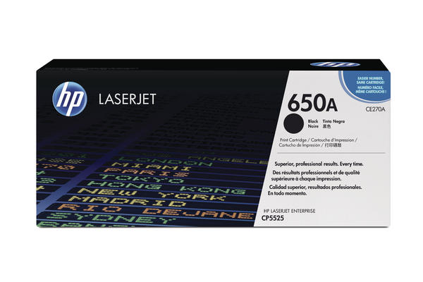 HP H650ABK Toner bk - HP No. 650A BK, CE270A für z.B. HP Color LaserJet Enterprise CP 5500, HP Color LaserJet Enterprise