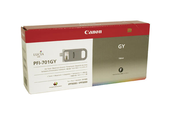 Image of Canon C701GY XL gy - Canon PFI-701GY für z.B. Canon Imageprograf IPF 8000, Canon Imageprograf IPF 8000 S, Canon Imageprograf IPF 9000bei 3ppp3 Peach online Shop