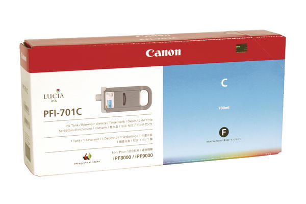 Image of Canon C701C XL cy - Canon PFI-701C für z.B. Canon Imageprograf IPF 8000, Canon Imageprograf IPF 8000 S, Canon Imageprograf IPF 8100bei 3ppp3 Peach online Shop