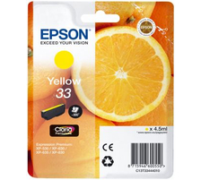 Epson E33 Druckerpatronen ye - Epson T3344, No. 33 y, C13T33444010 für z.B. Epson Expression Premium XP -530, Epson Expr