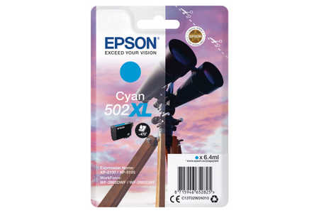 Epson E502XLC Druckerpatronen XL cy - Epson No. 502XLC, C13T02W24010 für z.B. Epson Expression Home XP -5100, Epson Expr
