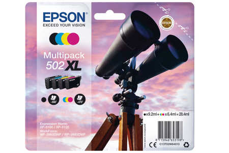 Epson E502XL Druckerpatronen XL bk - Epson No. 502XL, C13T02W64010 für z.B. Epson Expression Home XP -5100, Epson Expres