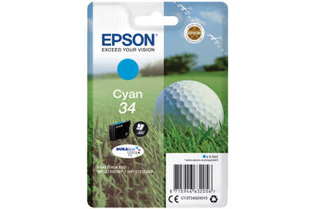 Epson E34 Druckerpatronen cy - Epson T3462, No. 34 c, C13T34624010 für z.B. Epson WorkForce Pro WF -3700, Epson WorkForc