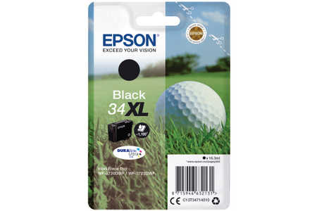 Epson E34 Druckerpatronen XL bk - Epson T3471, No. 34XL bk, C13T34714010 für z.B. Epson WorkForce Pro WF -3700, Epson Wo