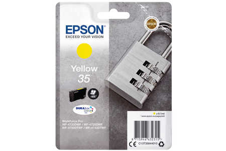 Epson E35 Druckerpatronen ye - Epson T3584, No. 35 y, C13T35844010 für z.B. Epson WorkForce Pro WF -4720 DWF, Epson Work