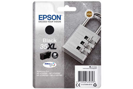 Epson E35 Druckerpatronen XL bk - Epson T3591, No. 35XL bk, C13T35914010 für z.B. Epson WorkForce Pro WF -4720 DWF, Epso