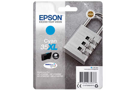 Epson E35 Druckerpatronen XL cy - Epson T3592, No. 35XL c, C13T35924010 für z.B. Epson WorkForce Pro WF -4720 DWF, Epson