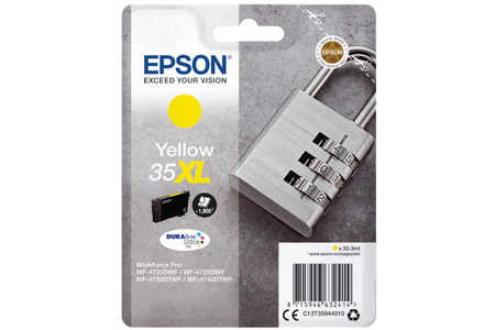 Epson E35 Druckerpatronen XL ye - Epson T3594, No. 35XL y, C13T35944010 für z.B. Epson WorkForce Pro WF -4720 DWF, Epson