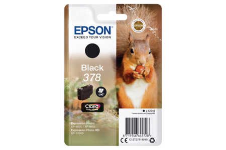 Epson E378/478 Druckerpatronen bk - Epson T3781, No. 378 bk, C13T37814010 für z.B. Epson Expression Photo HD XP -15000
