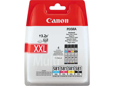 Image of Canon C581XXL (BK, C, M, yellow) - Canon CLI-581XXL, 1998C005 für z.B. Canon Pixma TS 8350, Canon Pixma TS 6251, Canon Pixma TR 8550bei 3ppp3 Peach online Shop