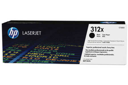 HP H312XBK Toner XL schwarz - HP No. 312X BK, CF380X für z.B. HP Color LaserJet Pro MFP M 476 dw, HP Color LaserJet Pro 