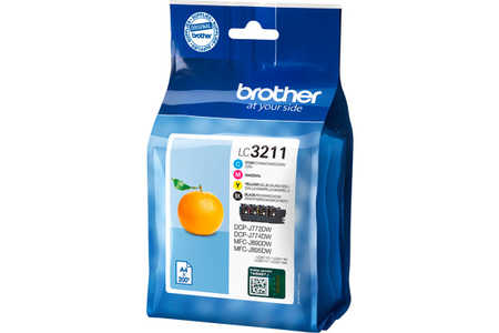 Brother B3211VALDR Druckerpatronen (bk, c, m, y) - Brother LC-3211VALDR für z.B. Brother DCPJ 572 DW, Brother DCPJ 774 D