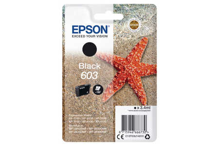 Epson E603BK Druckerpatronen bk - Epson No. 603BK, C13T03U14010 für z.B. Epson Expression Home XP -2100, Epson Expressio