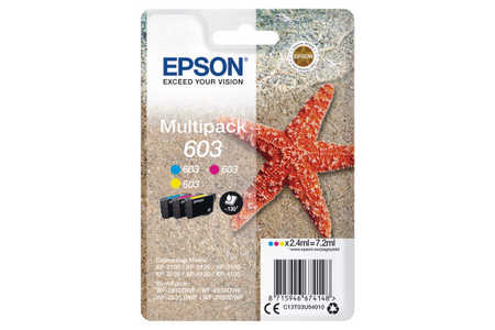 Epson E603 Druckerpatronen (c, m, y) - Epson No. 603, C13T03U54010 für z.B. Epson Expression Home XP -2100, Epson Expres