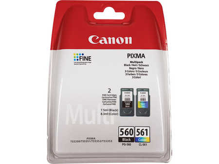 Image of Canon C560 bk/color - Canon PG-560, CL-561, 3713C006 für z.B. Canon Pixma TS 7450 a, Canon Pixma TS 7450, Canon Pixma TS 5351, Canon Pixma TS 7451bei 3ppp3 Peach online Shop