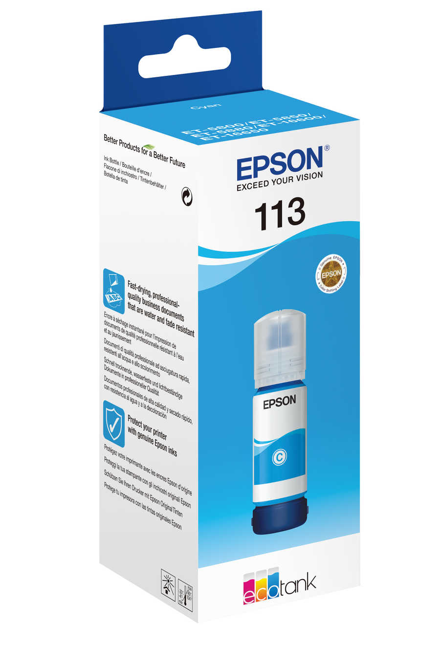 Epson E113C Druckerpatronen c - Epson No. 113C, T06B240 für z.B. Epson EcoTank ET -16150, Epson EcoTank ET -16600, Epson