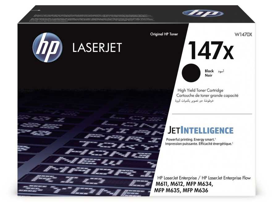 HP H147X Toner (black, xl) - HP No. 147X, W1470X für z.B. HP LaserJet Enterprise Flow MFP M 634 h, HP LaserJet Enterpris