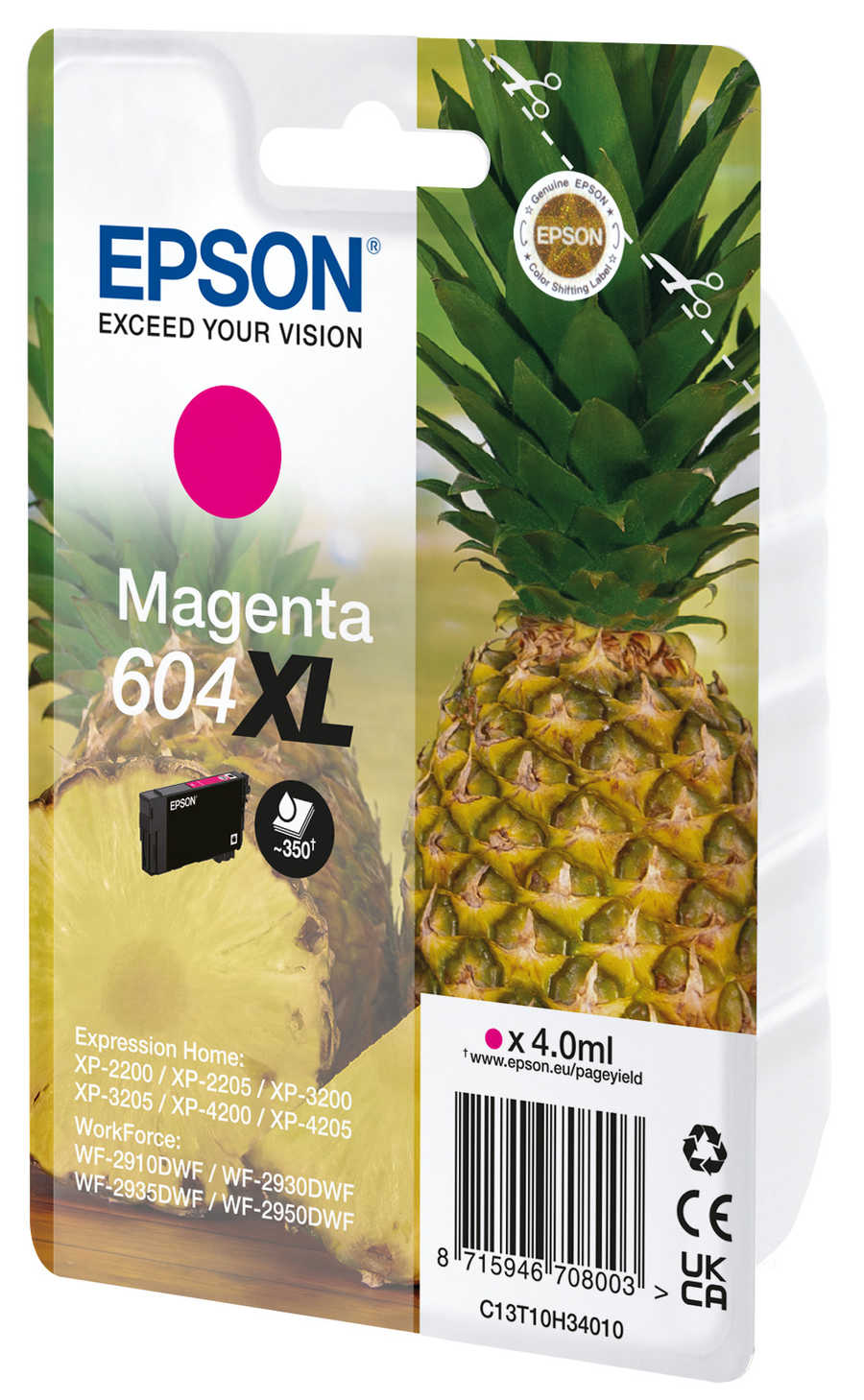 Epson E604XL Druckerpatronen XL m - Epson No. 604XL, T10H340 für z.B. Epson Expression Home XP -2200, Epson Expression H