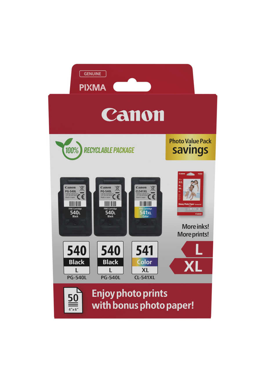 Canon C540/541 Druckerpatronen XL (bk, c) – Canon PG540/CL541c, 5224B015 für z.B. Canon Pixma MG 2100, Canon Pixma MG 2140, Canon Pixma MG 2150