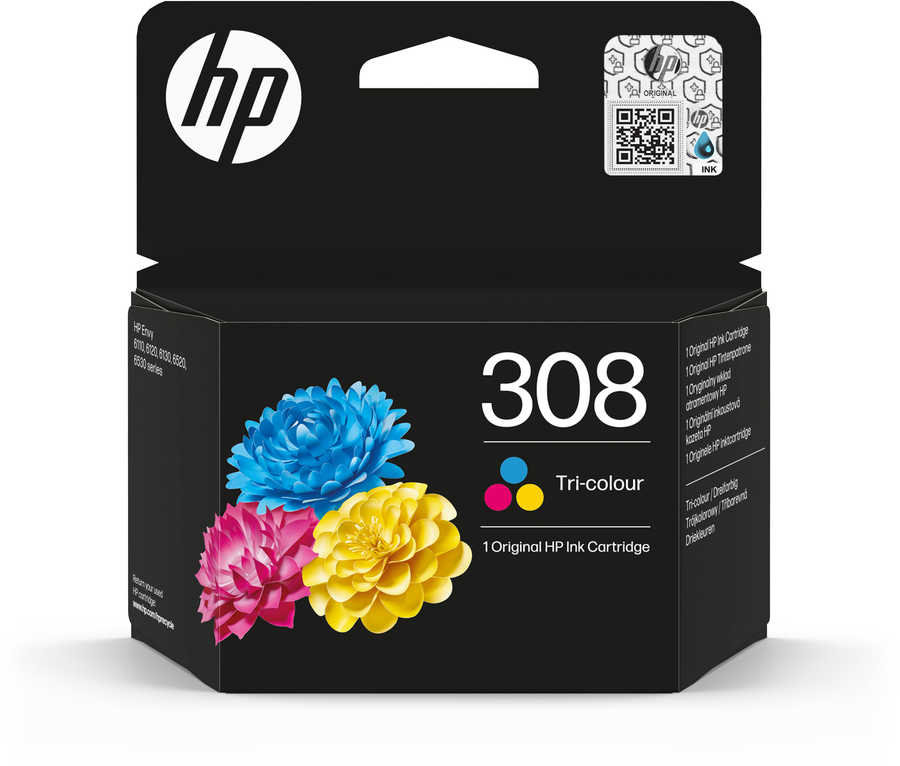 Image of HP H308c Druckerpatronen color - HP No. 308 c, 7FP20UE für z.B. HP DeskJet 4320, HP Envy 6100, HP Envy 6110 e, HP Envy 6120 e, HP Envy 6122 e