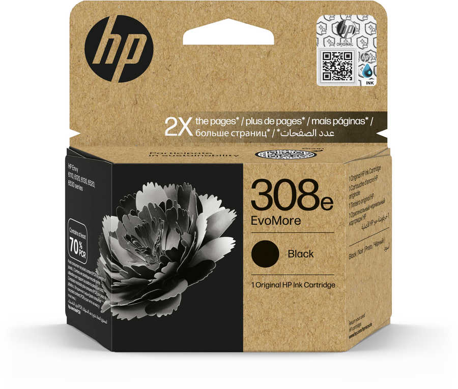 HP H308bkevoMore Druckerpatronen XL bk – HP No. 308 bk evoMore, 7FP22UE für z.B. HP Envy 6100, HP Envy 6110 e, HP Envy 6120 e, HP Envy 6122 e