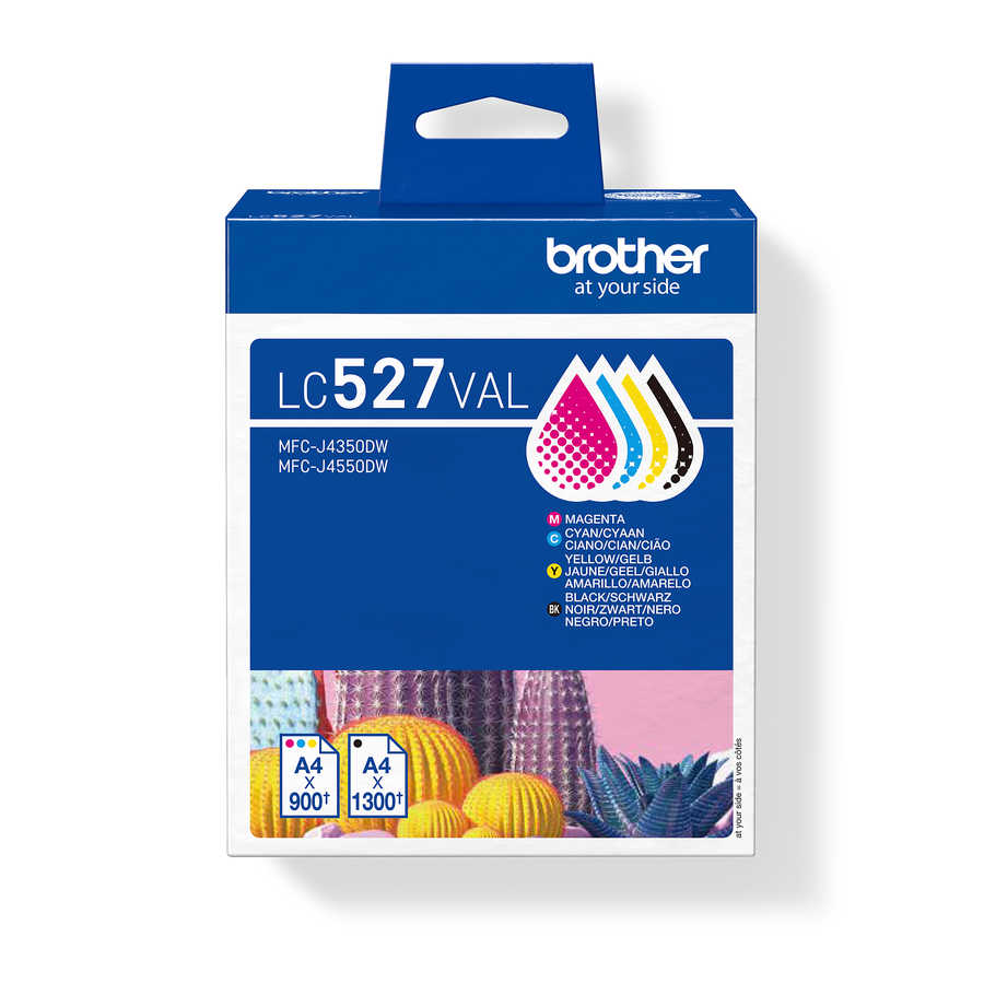 Brother B527VAL Druckerpatronen (bk, c, m, y) – Brother LC-527VAL für z.B. Brother MFCJ 4350 DW, Brother MFCJ 4550 DW