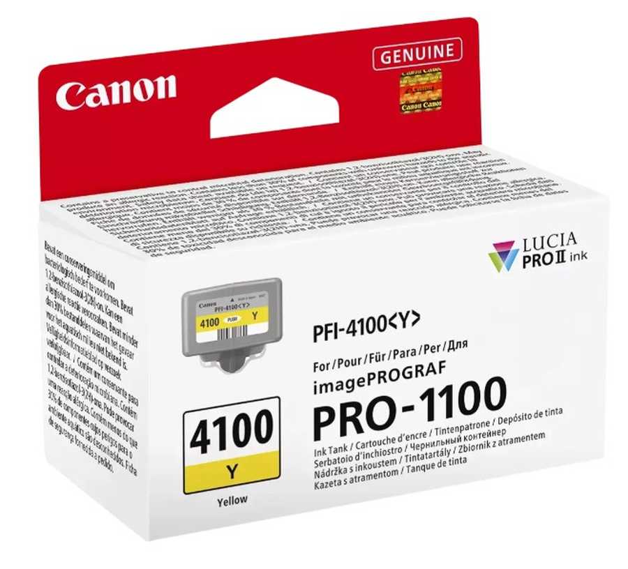 Image of Canon C4100Y Druckerpatronen Y - Canon PFI-4100Y für z.B. Canon imagePROGRAF Pro -1100, Canon imagePROGRAF Pro -1100 GB
