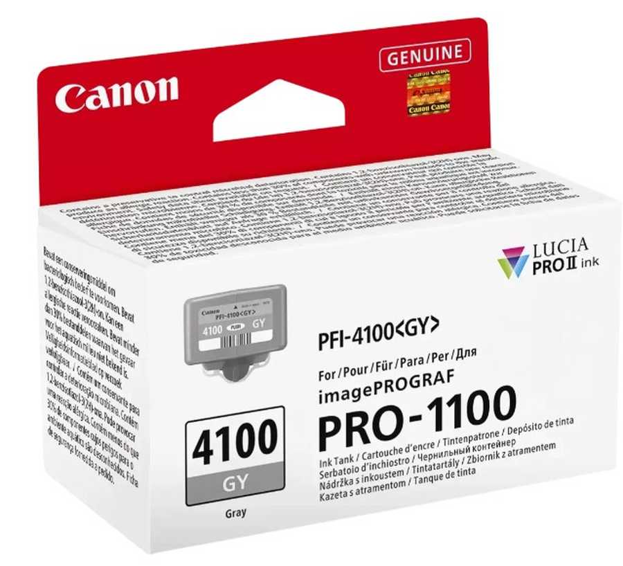 Image of Canon C4100GY Druckerpatronen gy - Canon PFI-4100GY für z.B. Canon imagePROGRAF Pro -1100, Canon imagePROGRAF Pro -1100 GB