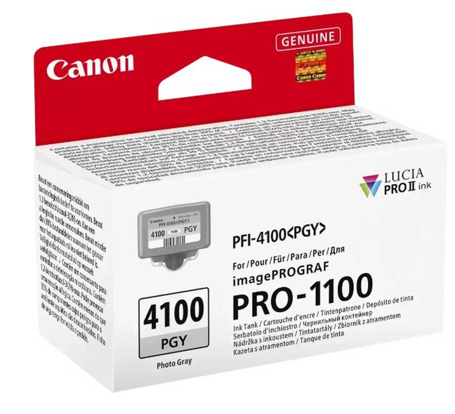 Image of Canon C4100PGY Druckerpatronen photo gy - Canon PFI-4100PGY für z.B. Canon imagePROGRAF Pro -1100, Canon imagePROGRAF Pro -1100 GB
