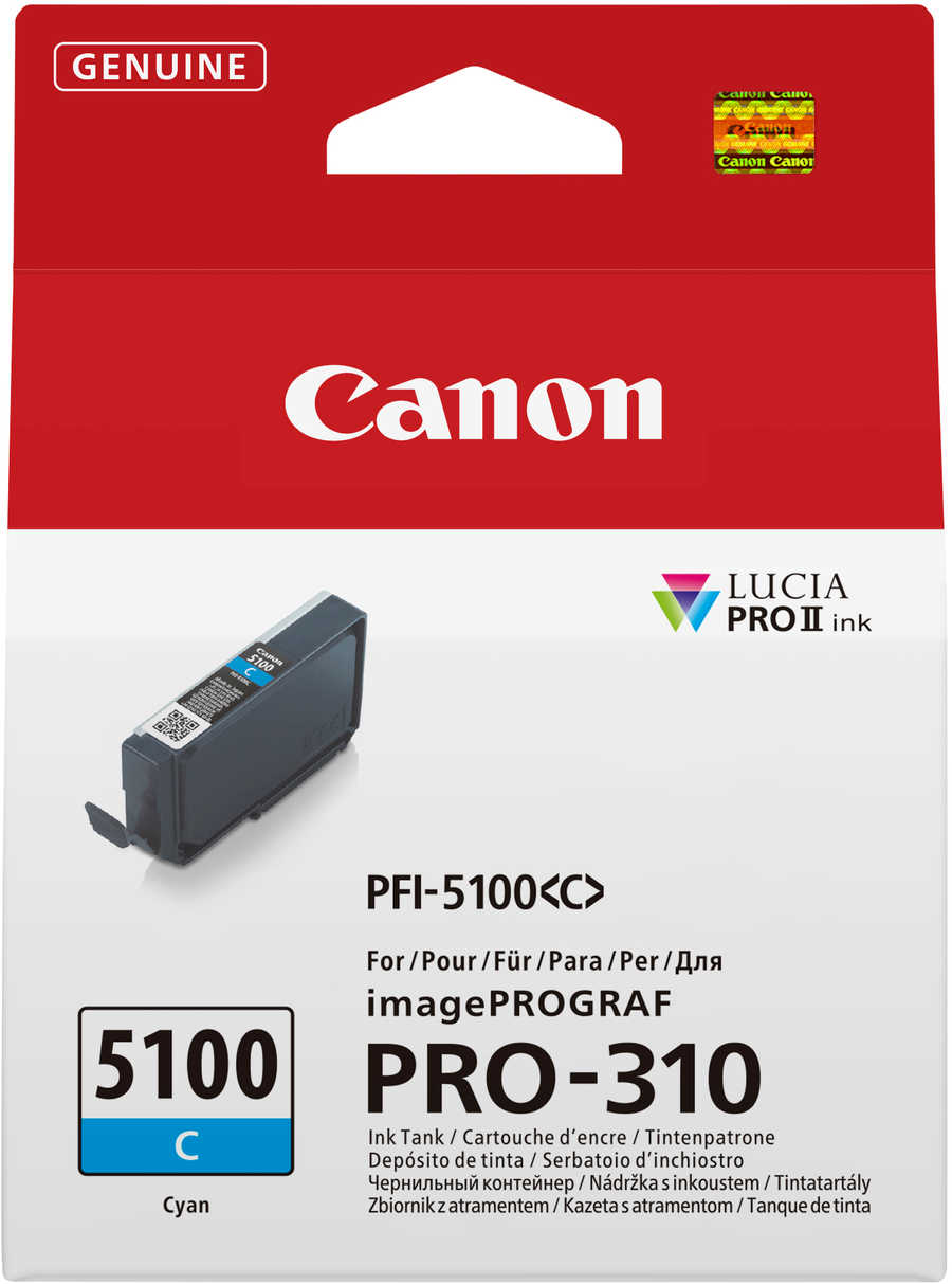 Image of Canon C5100C Druckerpatronen cyan - Canon PFI-5100C für z.B. Canon imagePROGRAF PRO -310