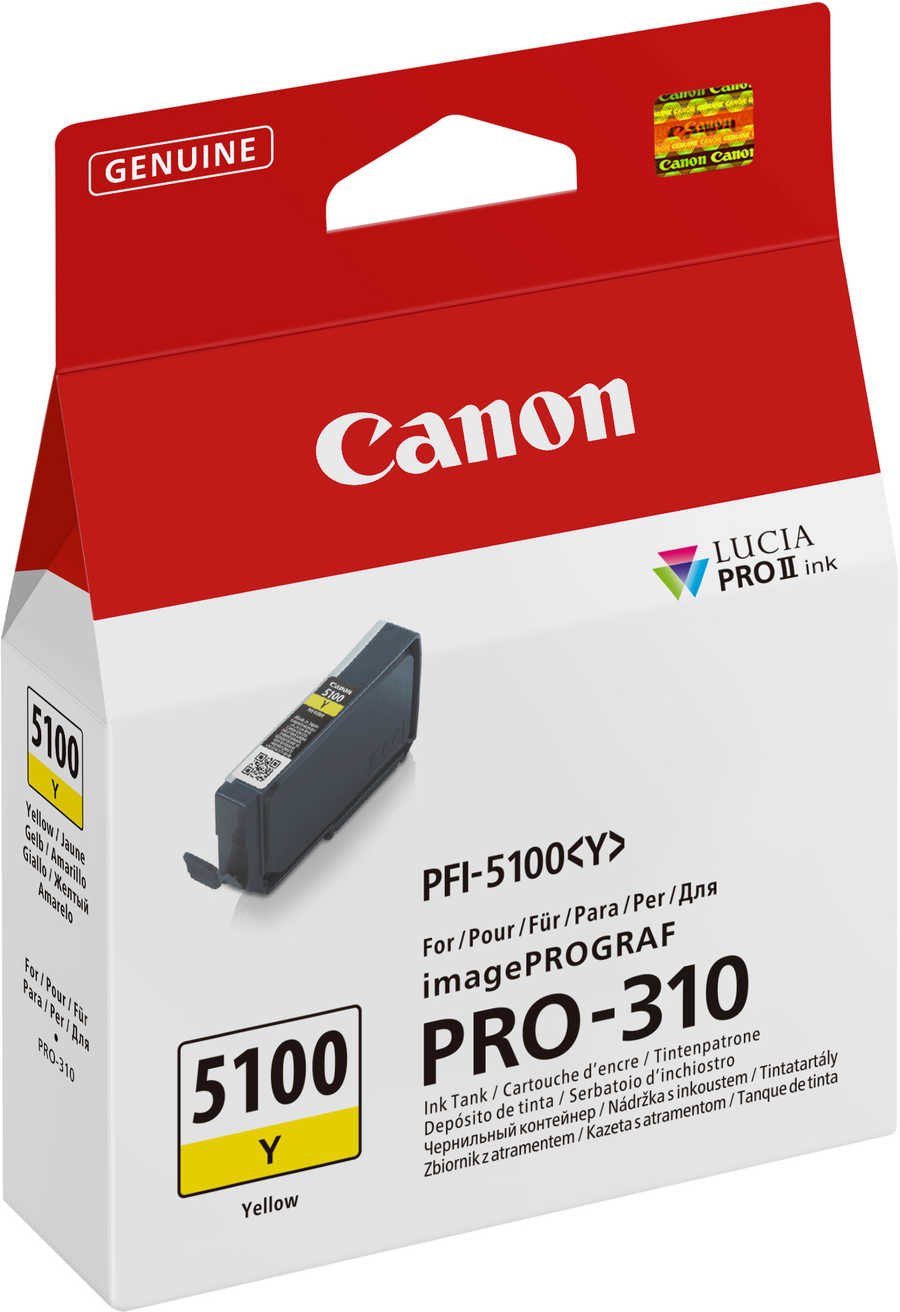 Image of Canon C5100Y Druckerpatronen yellow - Canon PFI-5100Y für z.B. Canon imagePROGRAF PRO -310