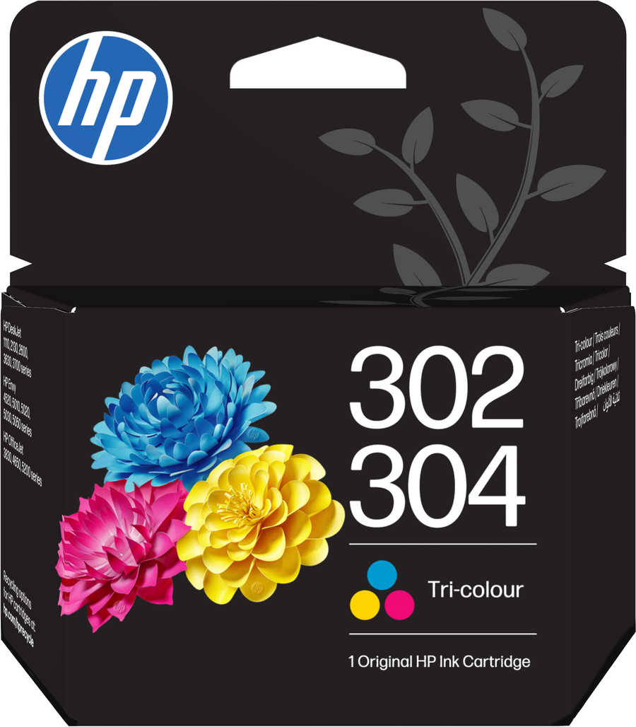 Image of HP H302color Druckerpatronen color - HP No. 302 color, No. 304 color, B7RT6AE für z.B. HP OfficeJet 3830, HP DeskJet Ink Advantage 3700 MFP