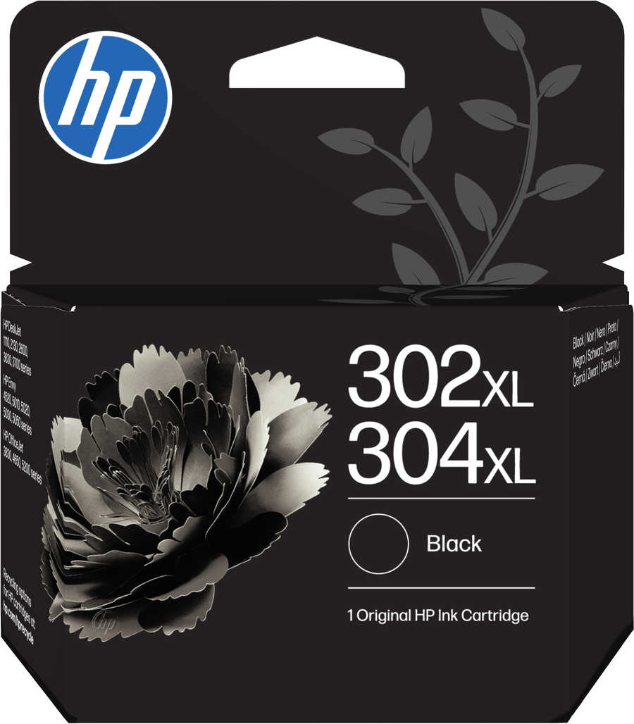 Image of HP H302XLbk Druckerpatronen XL bk - HP No. 302XL bk, No. 304XL bk, B7RT9AE für z.B. HP OfficeJet 5232, HP Envy 4528 e-All-in-One, HP OfficeJet 3833