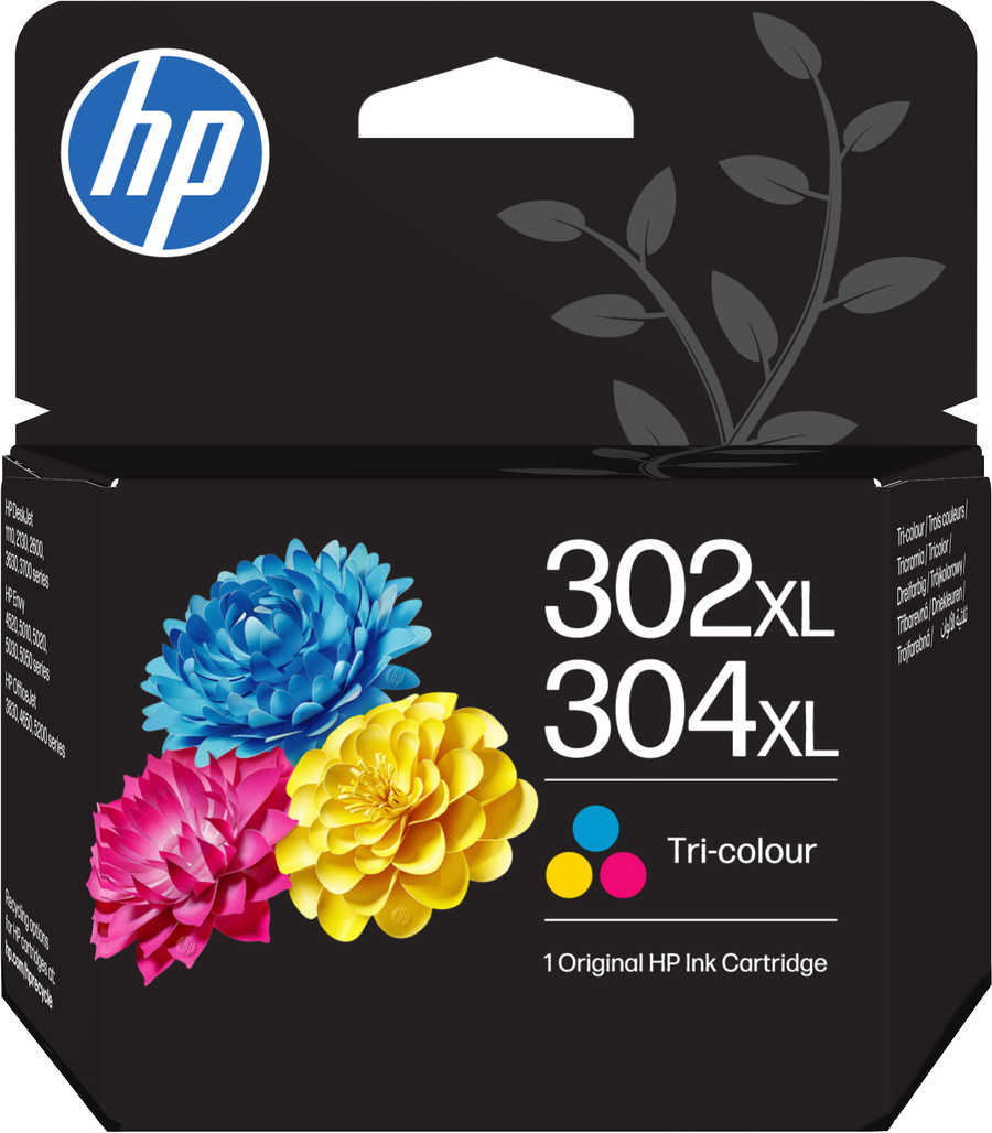 Image of HP H302XL Druckerpatronen XL color - HP No. 302XL, color, No. 304XL color, B7RT8AE für z.B. HP OfficeJet 5232, HP Envy 4528 e-All-in-One