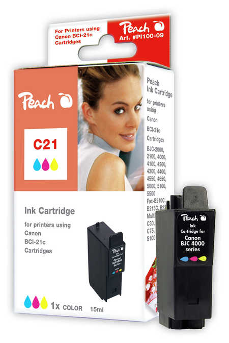 Image of Peach C21 C Druckerpatrone ersetzt BCI-21C, 0955A002