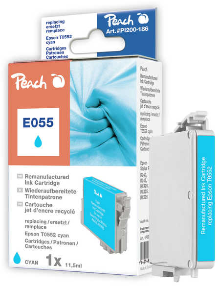 Peach E552 c Druckerpatrone cy ersetzt Epson T0552 c, C13T05524010 für z.B. Epson Stylus Photo R 240, Epson Stylus Photo R 245